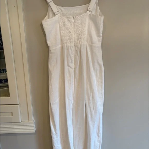 Abercrombie and Fitch Stretch Linen Blend White dress size large - Picture 9 of 11